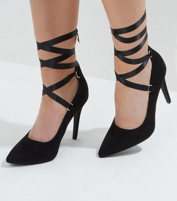 new look tie up heels