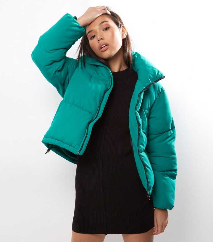 turquoise puffer jacket