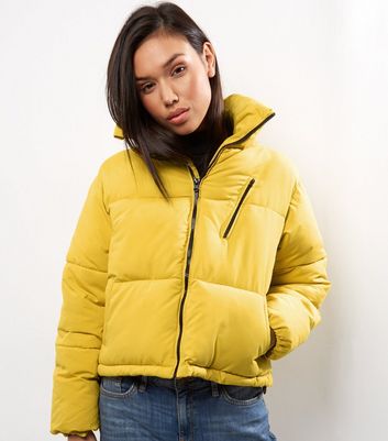 mustard puffer jacket women's