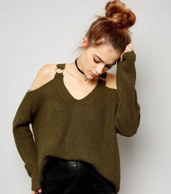 cold shoulder jumper new look