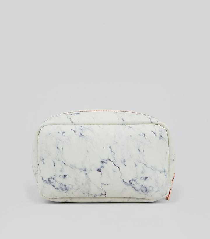 White Marble Pattern Make-Up Bag