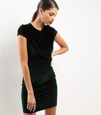 dark green velour dress