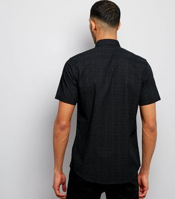 Navy Dash Print Short Sleeve Shirt New Look