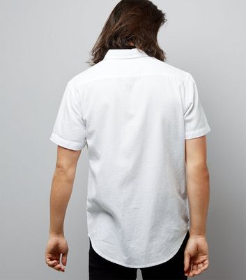 White Textured Short Sleeve Shirt New Look