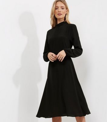 black long sleeve midi dress uk