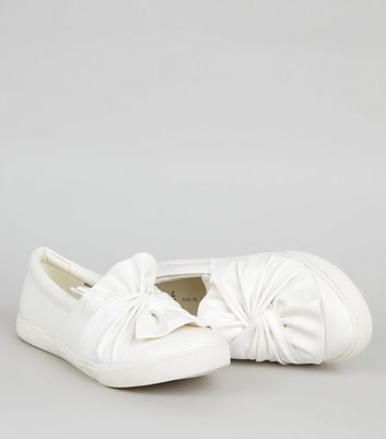 wide fit white trainers ladies