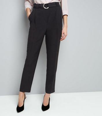 tall slim leg black trousers