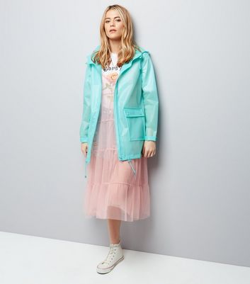 Mint Green Transparent Anorak New Look