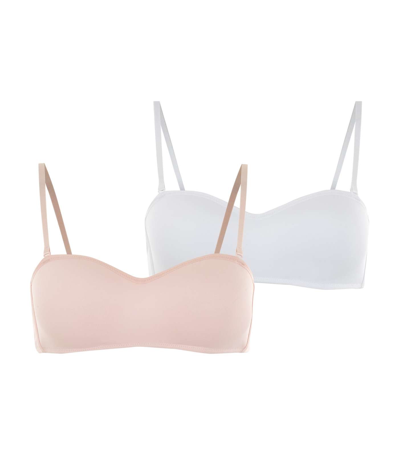 Girls 2 Pack White and Pink Bandeaus