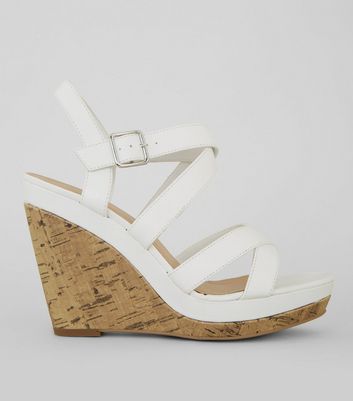 white wedge sandals new look