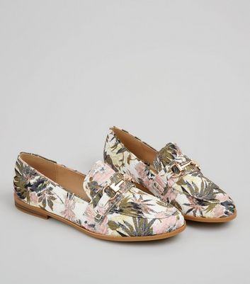 Women's floral hot sale loafers