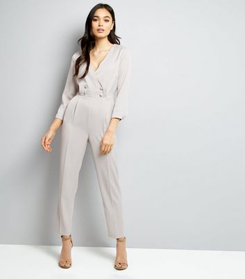 Grey cheap satin jumpsuit