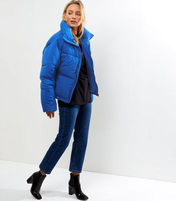 new look blue puffer