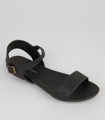 black ankle sandals