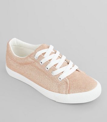 rose gold glitter trainers