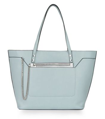 pale blue tote bag