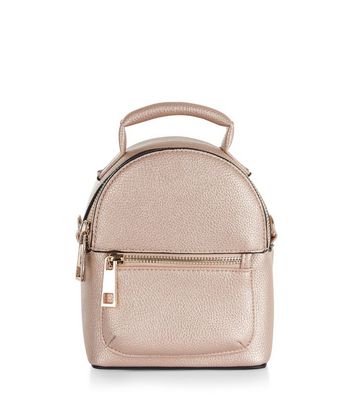 backpack purse rose gold