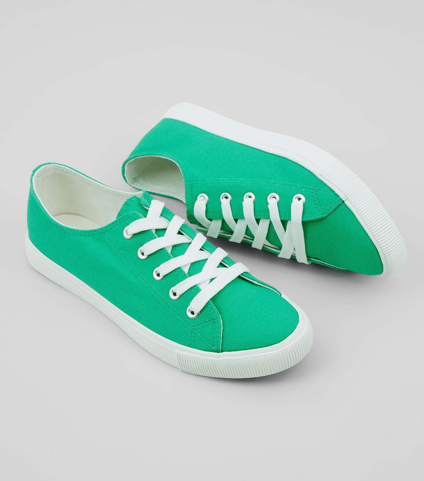 Green Lace Up Trainers Image 5