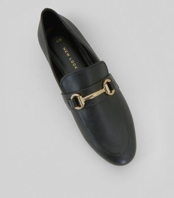 Black Snaffle Trim Loafers | New Look