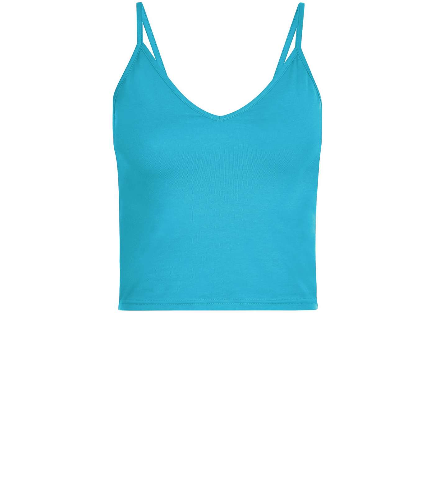 Turquoise V Neck Cropped Cami Top Image 4