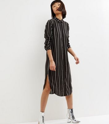 new look striped shirt dress