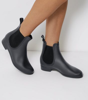 Black Chelsea Welly Boots | New Look