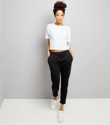 black tapered joggers womens