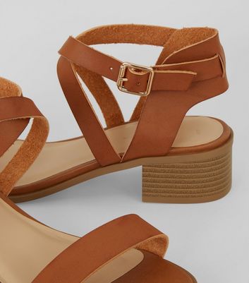 tan cross strap sandals