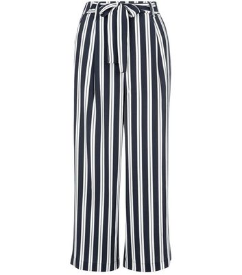 new look black and white striped trousers