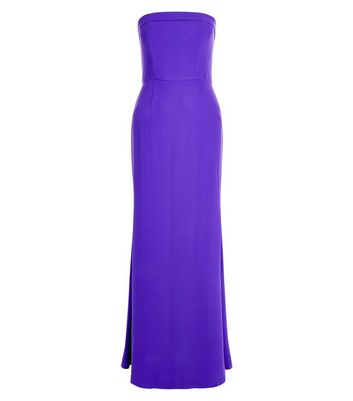 Purple Bardot Maxi Bridesmaid Dress New Look