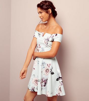 new look grey floral dress