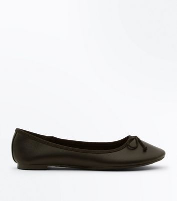 Black Bow Front Ballet Pumps | New Look