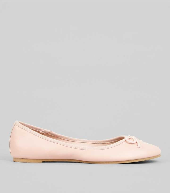 Pink Bow Front Ballet Pumps