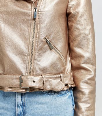 gold metallic moto jacket