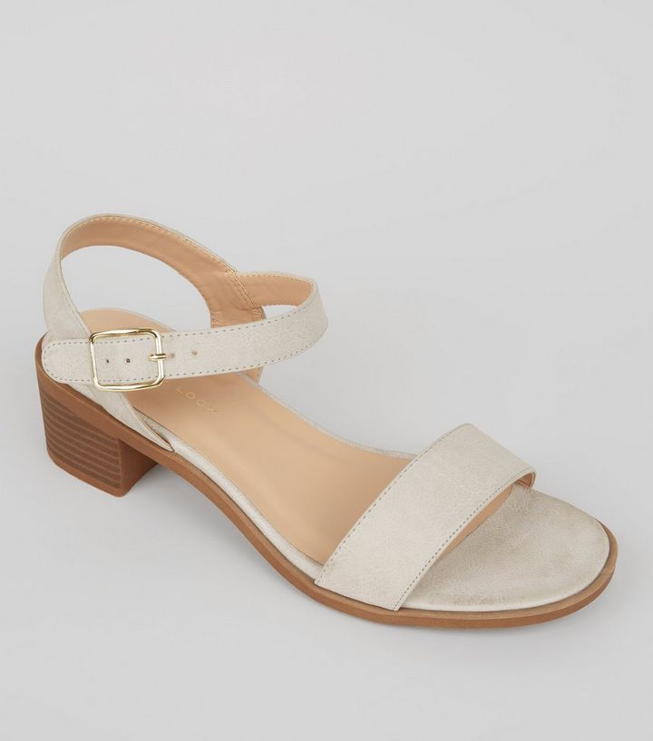 Wide Fit Low Block Heel Sandals - FitnessRetro