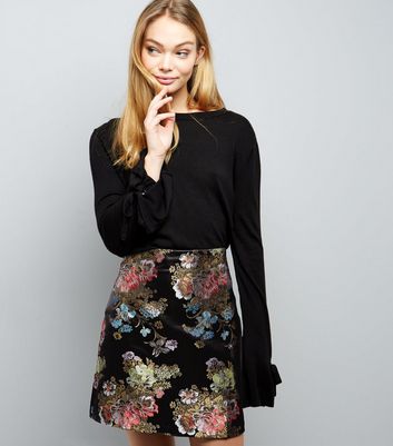 jacquard print skirt