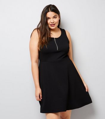 new look black skater dress
