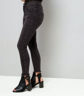 black studded skinny jeans