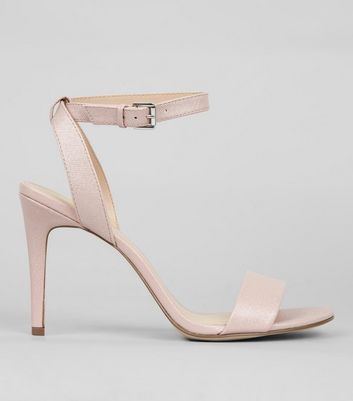 Pink Metallic Ankle Strap Heels | New Look