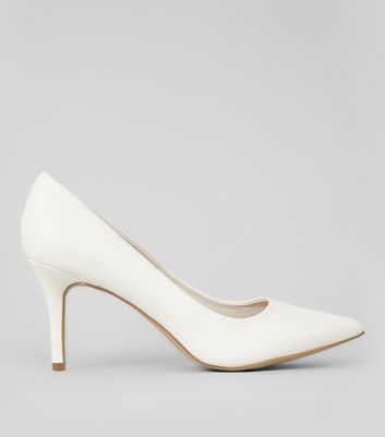 new look white court shoes