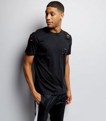 ripped black shirt mens