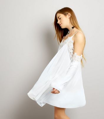 new look white crochet dress