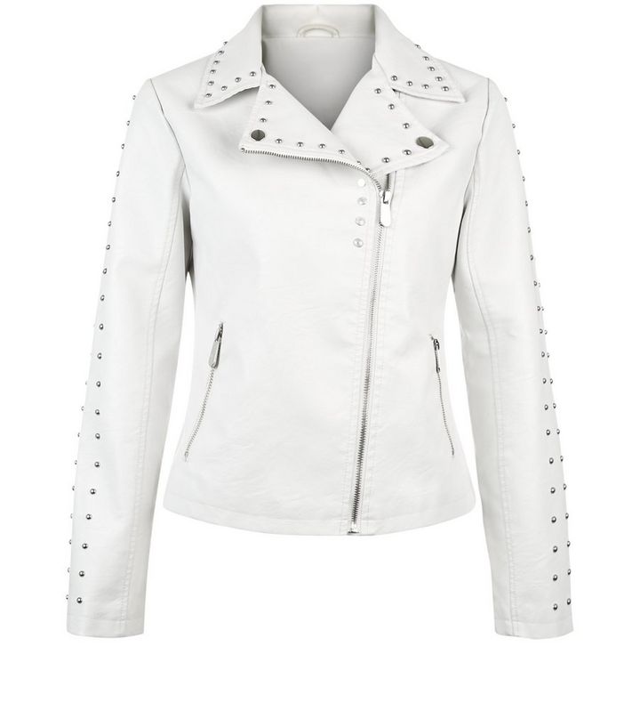 Anita And Green White Studded Leather Look Jacket Add To Saved Items Remove From