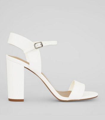 White Ankle Strap Heels | New Look