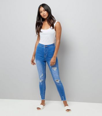 petite high waisted ripped jeans
