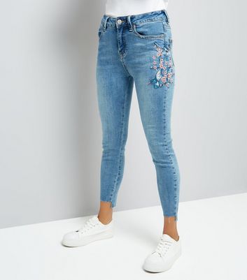 petite embroidered jeans