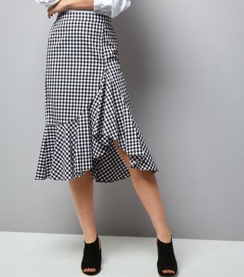 gingham skirt midi