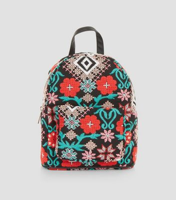 floral embroidered backpack
