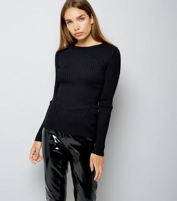 Black Ribbed Jumper New Look