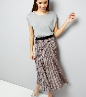 Newlook silver pleated skirt best sale